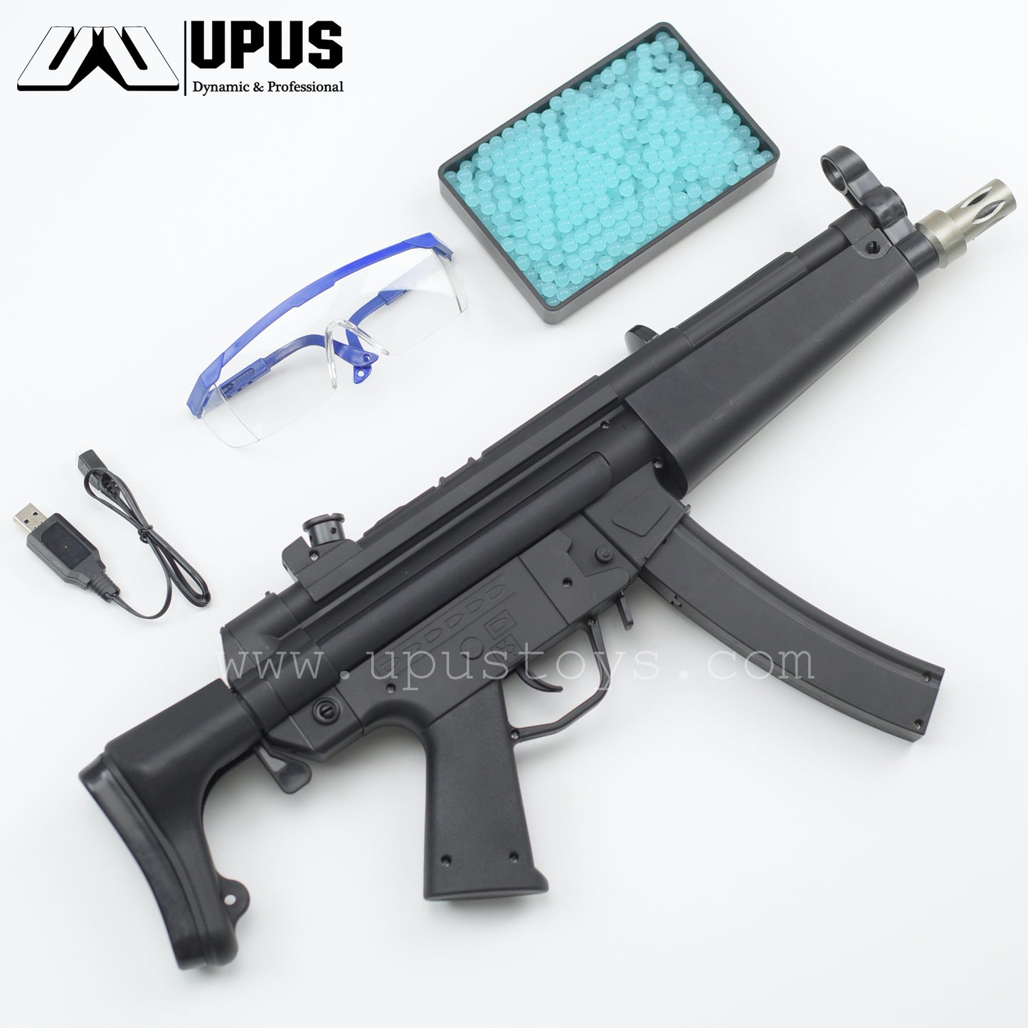 MP5 Gel Ball Blaster Launcher Two Magazine Clipes Rotary Drum Adult type