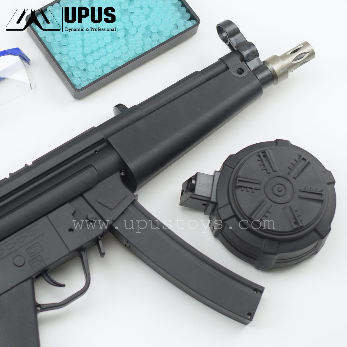 MP5 Gel Ball Blaster Launcher Two Magazine Clipes Rotary Drum Adult type